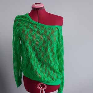 Kelly green lace top